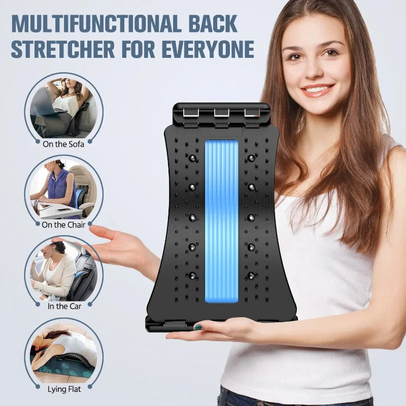 Back Stretcher for Back Pain Relief, Multi-Level Back Cracker Board, Lumbar Support for Herniated Disc & Muscle Relax
