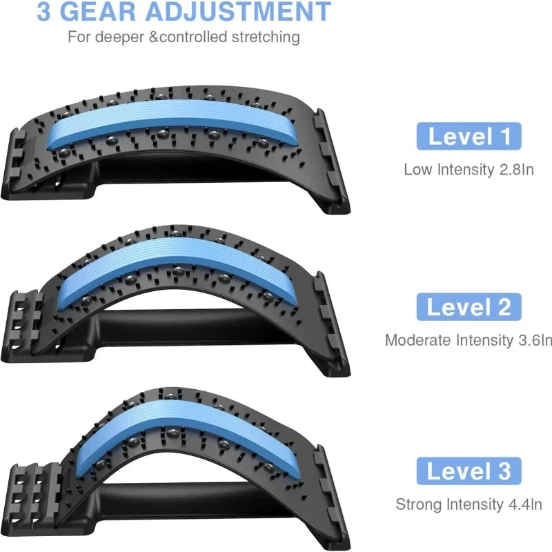Back Stretcher for Back Pain Relief, Multi-Level Back Cracker Board, Lumbar Support for Herniated Disc & Muscle Relax